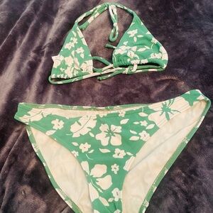 Abercrombie Green Floral Bikini Set